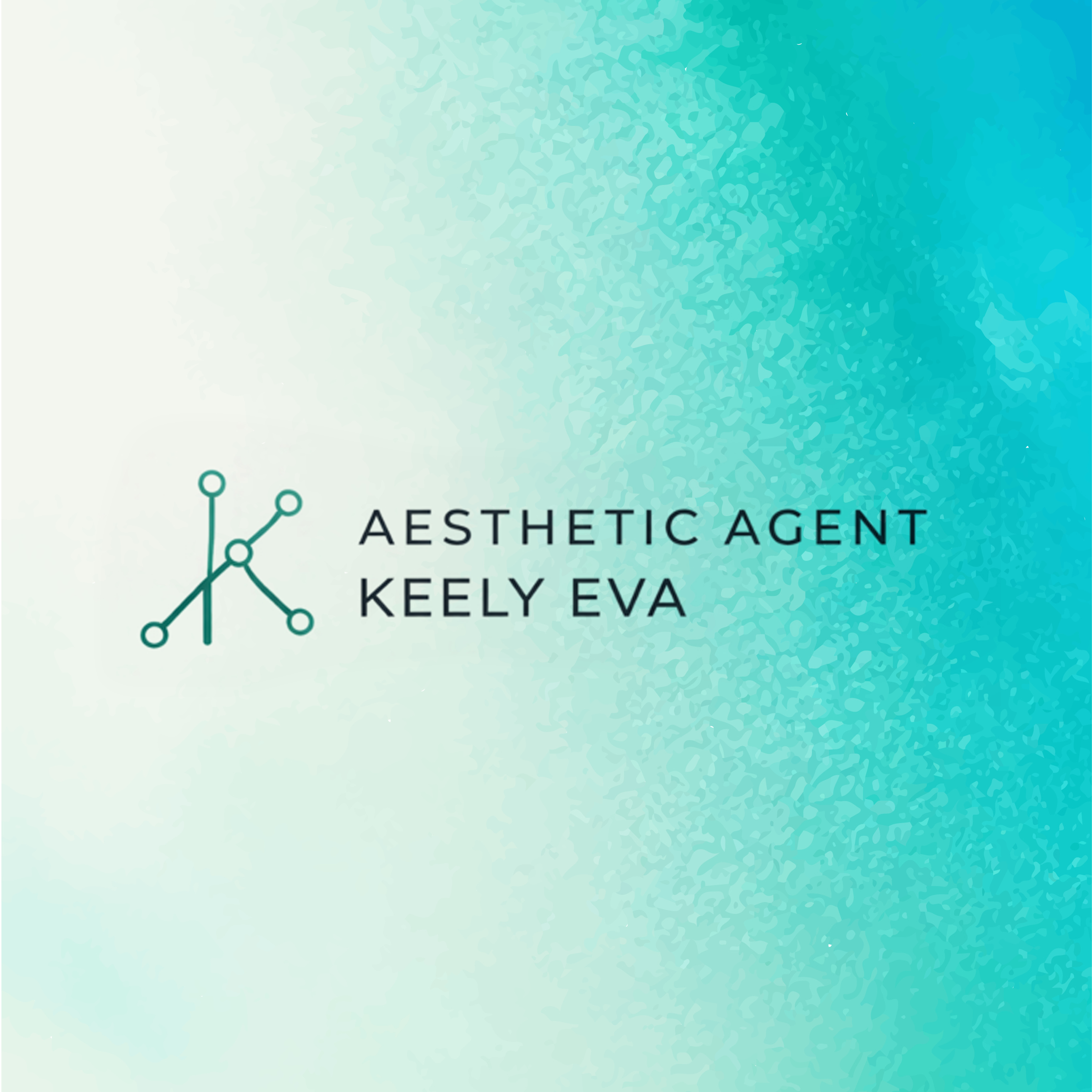 The Aesthetic Agent brand graphic featuring logo, green background, and Instagram handle